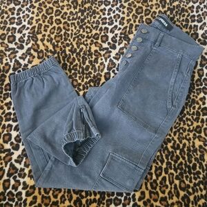 Express Sz 2 Cargo Buttonfly Gray Pant